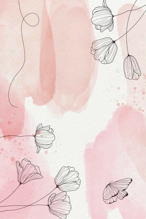 Iphone Cute Wallpaper, Watercolor Wallpaper Iphone, Abstract Wallpaper Design, Flower Art Drawing, Cute Wallpaper, Cute Simple Wallpapers, Flower Background Wallpaper, Watercolor Wallpaper, Flower Phone Wallpaper