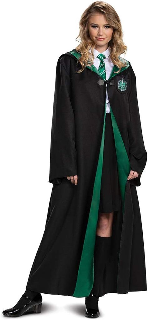 Harry Potter Deluxe Wizarding Costume. Slytherin Uniform Female, Ron E Hermione, Slytherin Uniform, Slytherin Costume, Harry Potter Kostüm, Harry Potter Robes, Slytherin Clothes, Slytherin Fashion, Hogwarts Uniform