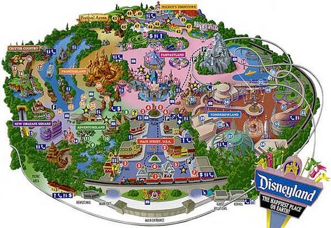 The Map that is never needed because i can literally close my eyes and gove you a detailed play by play of EVERY ride, food cart, resturant ect.. yea i LOVE it there! Disneyland Los Angeles, Disney Map, Theme Park Map, Disneyland Map, Disneyland World, Disneyland Anaheim, Los Angeles Parks, Disneyland California Adventure, Disneyland Tips