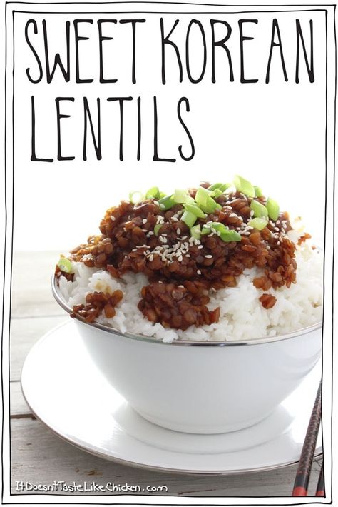 Korean Lentils, Chef Michael Smith, Like Chicken, Gluten Free Sweet, Michael Smith, Vegan And Gluten Free, Lentil Recipes, Bulgogi, Korean Bbq