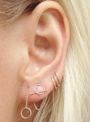 Simple Multiple Ear Piercings at MyBodiArt Ear Piercing Types, Piercing Types, Ear Piercing Ideas, Piercings Cartilage, Types Of Ear Piercings, Ear Piercings Tragus, Crystal Statement Earrings, Multiple Earrings, Multiple Ear Piercings