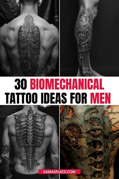 Biomechanical tattoo ideas for men featuring futuristic designs with robotic elements. Robotic Aesthetic, Biomechanical Tattoos, Biomechanical Tattoo Design, Gear Tattoo, Mechanic Tattoo, Biomechanical Tattoo, Tattoo Ideas For Men, Mechanical Art, Unique Tattoo