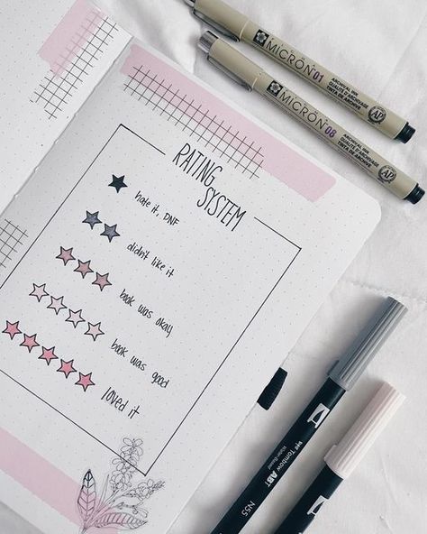 Reading Rating System, Book Tracker Journal Ideas, Book Journal Doodles, Cute Book Journal Ideas, Books I Want To Read Bullet Journal, Book Journal Ideas Layout Simple, Book Journal Cover Page Ideas, Reading Journal Minimalist, Reading Planner Ideas