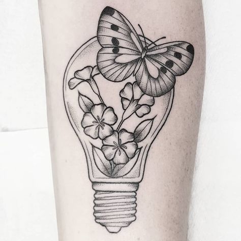 Lightbulb Tattoo Ideas, Lightbulb Drawings, Mariposas Tattoo, Light Bulb Tattoo, Lightbulb Tattoo, Simple Tattoos For Women, Occult Tattoo, Drawing Pin, Mom Tattoo