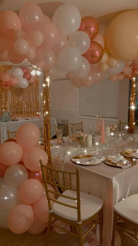 Pink Birthday [Video] | Birthday decorations, Gold birthday party decorations, 18th birthday decorations Rose Gold Pink And White Party Decorations, Pink And White And Gold Birthday Party, Rose Gold 21st Birthday Decorations, Pink Gold Theme Party, Gold Pink And White Party, Rose Gold Birthday Party Theme, Rose Gold And White Birthday Party, 21st Birthday Themes For Her At Home, Gold Pink Birthday Party Ideas