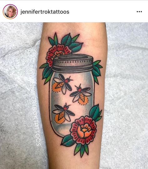 Traditional Style Nature Tattoo, Womens Traditional Sleeve Tattoo, Sleeve Filler Ideas Women Traditional, Classic Traditional Tattoos, Traditional Tattoo Style Drawings, American Traditional Leg Tattoos Women, Fun American Traditional Tattoos, American Traditional Garden Tattoo, Shin Tattoo Traditional