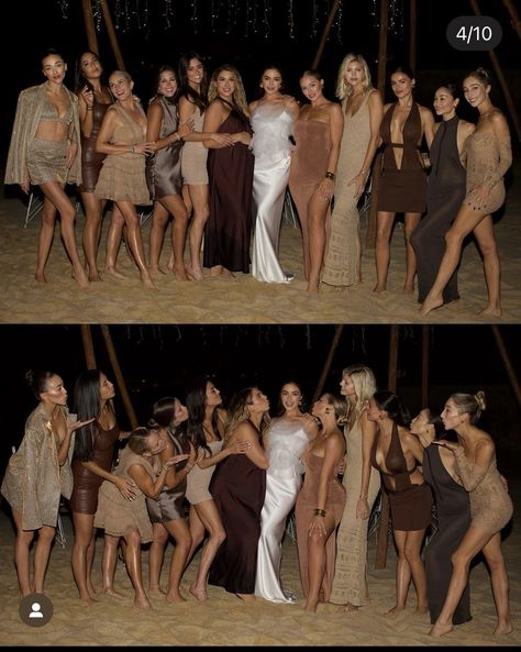 Brown Bachelorette Party Outfit, Bachelorette Outfit Color Schemes, Brunch Outfit Themes, Neutral Bachelorette Outfits, Tan Bachelorette Party Outfits, Tulum Theme Bachelorette Party, Brown Bachelorette Theme, Nude Bachelorette Party Theme, Desert Bachelorette Outfits