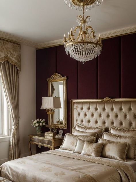 Vintage Luxury Bedroom, Luxury Bedroom Aesthetic, Velvet Headboard, Satin Bedding, Aesthetic Inspiration, Luxury Bedroom, Boutique Dress Designs, Vintage Theme, Closet Designs