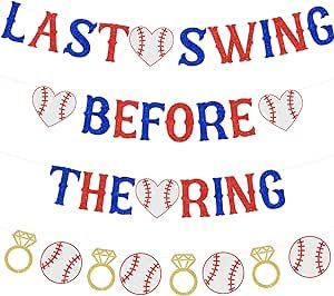 Baseball Bachelorette Party Decorations, Last Swing Before The Ring Banner Baseball Diamond Ring Garland, Sports Themed Bridal Shower Engagement Wedding Party Supplies Baseball Wedding Shower, Baseball Bachelorette Party, Baseball Bachelorette, Last Swing Before The Ring, Bachelorette Party Kits, Bachelorette Party Banners, Baseball Wedding, Wedding Shower Themes, Baseball Diamond