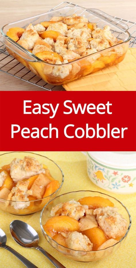 Easy Peach Cobbler Recipe Made With Fresh Sweet Peaches! Fresh Peach Recipes, Desserts Aesthetic, Fresh Peach Cobbler, Easy Peach Cobbler, Easy Peach Cobbler Recipe, Cobbler Easy, Bbq Summer, Coconut Dessert, Peach Cobbler Easy