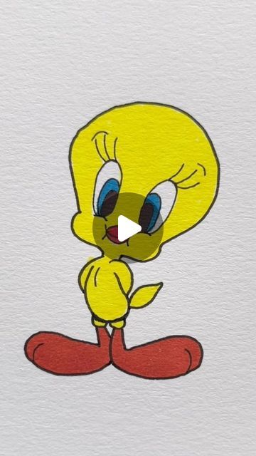 Anahita karbasi on Instagram: "Tweety bird ❤️😍🥰  #easydrawing #easydraw #easydrawings #howtodraw #drawwithme #draw #drawing #drawings #painting #paint #paintings #easypainting #easypaint #easypaintings #paintwithme #howtopaint #speeddrawing #drawingskills #anime #art #artist #cute #cutedrawing #love #satisfying #satisfy #asmr  #satisfyingdrawing #reels #tweety" Easy Krishna Drawing For Beginners, Simple Cartoon Paintings, Bird Drawing For Kids, Tweety Bird Drawing, Popular Cartoon Characters, Cartoon Wall Painting, Tweety Bird Quotes, Cartoons Drawing, Chalkboard Wall Art