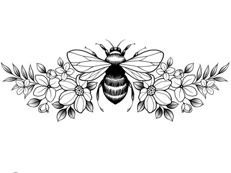 Bee Sternum Tattoo Women, Bee Sternum Tattoo, Bujo Drawings, Honeybee Tattoo, Cup Tumbler Ideas, Aloha Tattoo, Hat Burning Designs, Sternum Tattoo Women, Honey Tattoo