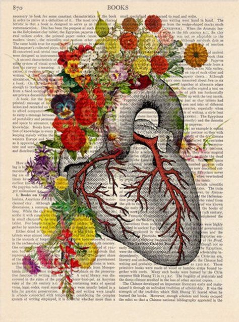 Anatomy Astethic, Cardiology Wallpaper, Vintage Surgery, Surgery Art, Medical Poster, Blooming Heart, Anatomical Heart Art, Illustration Heart, Anatomy Medical