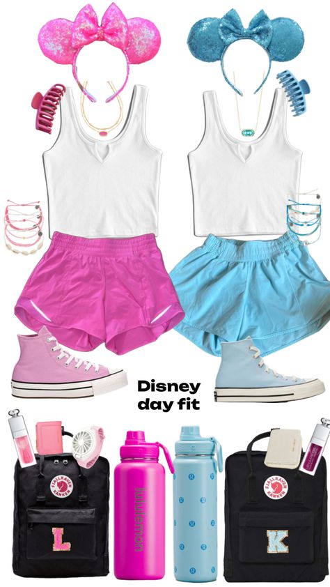 Disney Bounding Friends, Disneyland Outfit Inspo Summer, Matching Disney Outfits Bff, Lululemon Disney Outfit, Disney Outfits For Teens, Preppy Disney Outfits, Disney Matching Outfits, Matching Disney Outfits, Cute Disney Fits