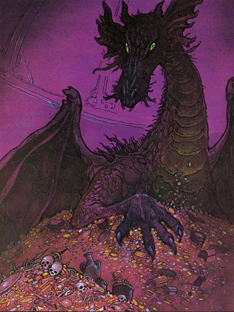 Smaug | Muddy Colors Dragon Art Purple, Dragon Treasure Hoard, Gnome Folklore, Tolkien Calendar, Pile Of Treasure, Dragon Treasure, Treasure Hoard, Dragon Medieval, Dragon Hoard