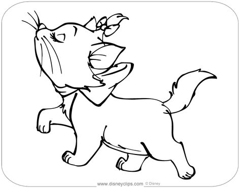 Coloring page of The Aristocats' Marie with her nose in the air #disney, #thearistocats, #marie, #coloringpages Marie Tattoo Aristocats, Marie Aristocats Tattoo, Aristocats Coloring Pages, Aristocats Tattoo, Marie Tattoo, Vacation 2025, Disney Lines, Disney Sleeve, Marie Cat