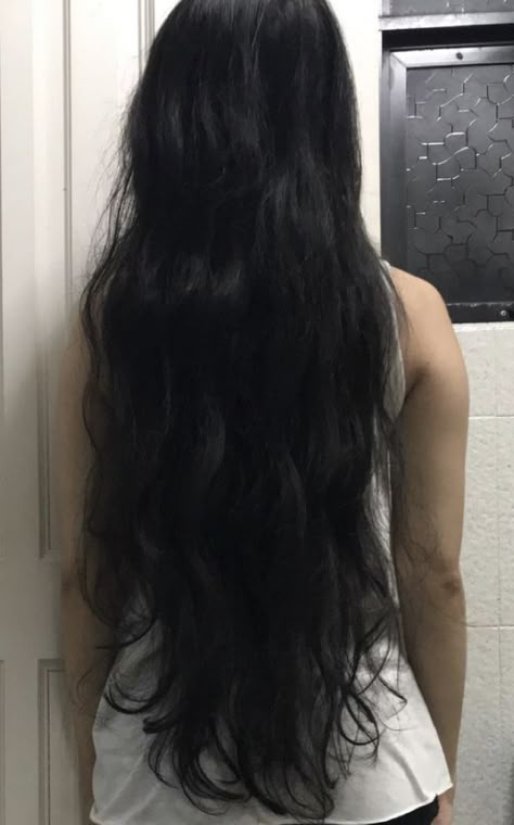 Short Layers On Top Long On Bottom Hair, Asian Hair Aesthetic, Long Black Hair Aesthetic, Hip Length Hair, Eden Rain, Long Hair Aesthetic, Long Hair Inspo, Black Long Hair, Long Hair Goals