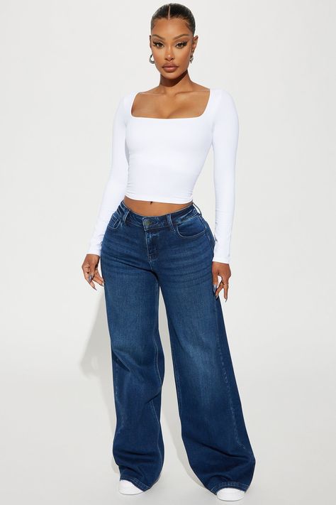 Women's Darla Drop Waist Stretch Jeans in Dark Wash Size 14 Plus by Fashion Nova Book Closet, Fashion Nova Outfits, Streetwear Fashion Women, Beautiful Blouses, College Outfits, Drop Waist, Fashion Classy, Stretch Jeans, Size 13