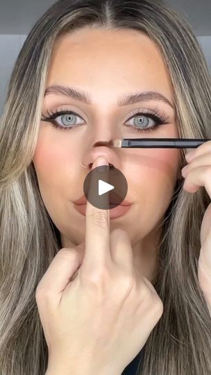 Button Nose Contour, Fine Hair Updo, Nose Contour, Button Nose, Easy Bake, Nose Contouring, Juicy Lips, Nose Job, Makeup Transformation