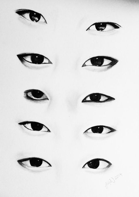 Japanese Eyes Drawing, Small Eyes Drawing, Asian Drawings, Drawing Monolid Eyes, Asian Eye Drawing Reference, Slanted Eyes Drawing, Asian Eye Drawing, Japanese Eyes Drawing Reference, Eyes Drawing Anime