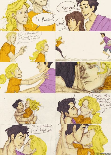 Awwwwww!!!! This is their reunion in Mark of Athena Athena Arachne, Percabeth Fan Art, Athena Tattoo, Athena Owl, Percy Jackson Annabeth Chase, Mark Of Athena, Zio Rick, Percy And Annabeth, Percy Jackson Fan Art