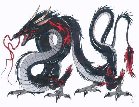 Tempest in dragon form - scale pattern Eastern Dragon, Asian Dragon, Cool Dragons, Mythical Animal, Japanese Dragon, Creature Drawings, Dragon Pictures, 캐릭터 드로잉, Desenho Tattoo