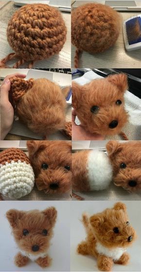 Amigurumi Dog Brush Crochet Crochet Get Well Gifts, Realistic Crochet Pattern, Dog Toy Crochet Pattern, Dog Crochet Amigurumi, Brushed Crochet, Crochet Projects For Gifts, Crochet Dog Pattern Free Amigurumi, Fluffy Yarn Crochet Projects, Crochet Cute Things