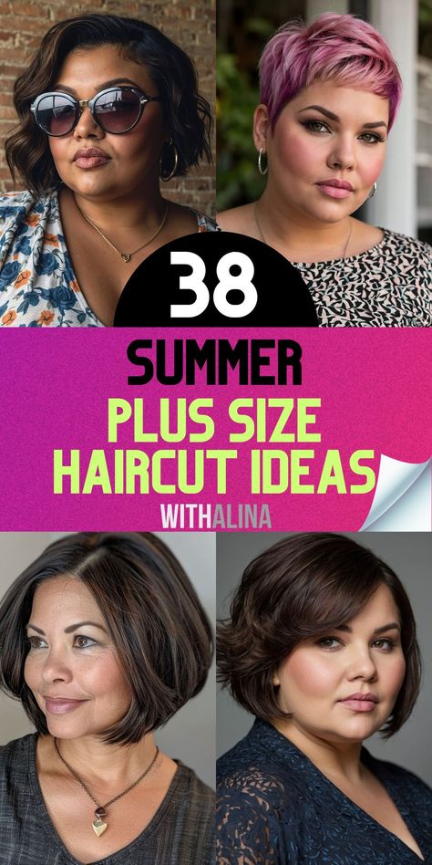 30 Elegant Medium Hairstyles for Women Over 50 – withalina.com Haircuts For Plus Size Women, Haircuts For Plus Size, Plus Size Hairstyles, Bob Hairstyles For Round Face, Short Hair Cuts For Round Faces, Fall Hair Cuts, Shoulder Length Hair Cuts, Curly Hair Women, Round Face Haircuts