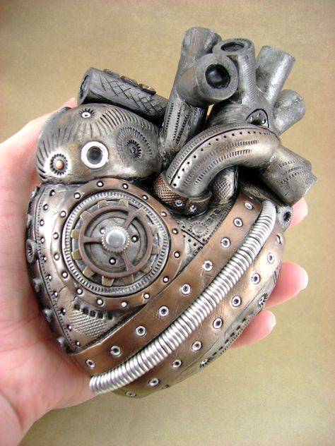 This is the 138th piece in my Industrial Heart collection, entitled, Gregory. There is a reason for this name, and I will let you know why... eventually. This is definitely the largest Industrial H... Heart System, Steampunk Gadgets, Steampunk Animals, Steampunk Heart, Steampunk Crafts, Clock Tattoo, Steampunk Diy, Steampunk Design, Steampunk Art