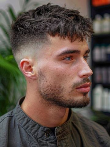 Men’s Low Maintenance Haircut, Cool Men Haircut, Textured Fringe Men Low Taper Fade, Low Tapper With Messy Fringe, France Crop Haircut, Faded Hairstyles For Men, Short Textured Crop Men, Ragnar Hairstyle, Men Haircuts For Straight Hair