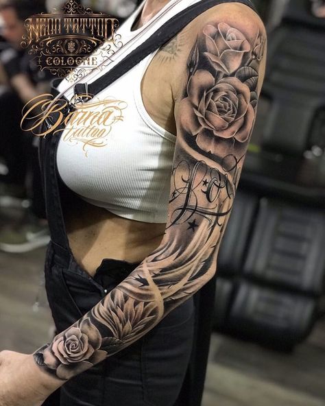 Forearm Wing Tattoo, Wing Tattoo Arm, Neon Tattoo, Shoulder Sleeve Tattoos, Feminine Tattoo Sleeves, Forearm Tattoo Women, Dope Tattoos For Women, Full Sleeve Tattoos, Stylist Tattoos