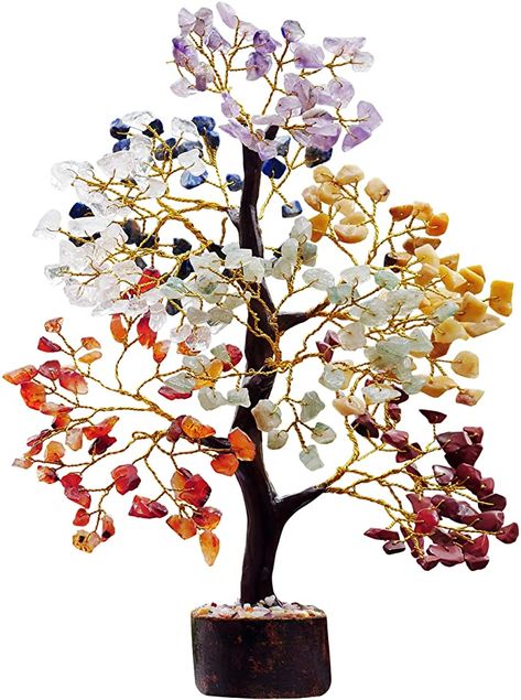 Amazon.com: Seven Chakra Aura Cleansing Gemstone Tree Ornament Gift Natural Healing Crystal Tree of Love Feng Shui Money Bonsai Home Decor for Wealth and Luck Prosperity Handcrafted (Size 10-12 Inch): Kitchen & Dining Asian Paints Wall Designs, Spiritual Tree, Tree Of Life Decor, Feng Shui Money, Gem Tree, Chakra Tree, Feng Shui Crystals, Gemstone Tree, Feng Shui Decor