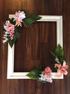 Tropical Themed Picture Frame for a Birthday! Tropical Island Party, 1 Year Pictures, Tropical Photo, Island Party, Tropical Island, Tropical Wedding, Picture Display, Rehearsal Dinner, Event Planner