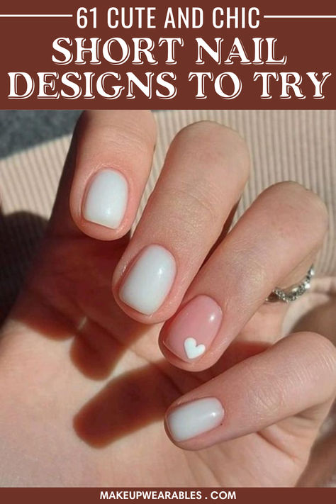 Short Cute Nail Designs Basic Nail Art Short Nails, Short Nail Designs Regular Polish, Simple Square Short Nails, Natural Short Gel Nails Simple, Simple Cute Gel Nails, Build A Gel Nail Designs Short, Short Nail Art Designs Simple, Nail Ideas Very Short, Easy Gel Nail Designs For Short Nails For Beginners