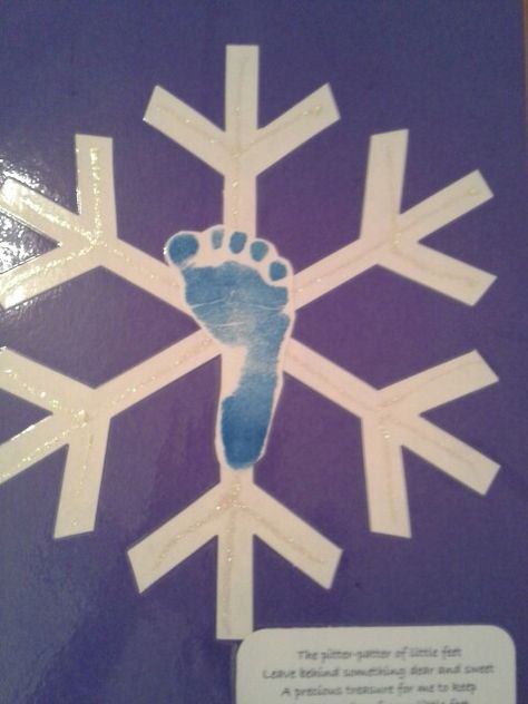 Footprint snowflake Infant Snowflake Art, Snowflake Footprint Art, January Footprint Art For Babies, January Footprint Art, Sensory Projects, Craft Activities For Toddlers, Infant Art, January Art, Onederland Party