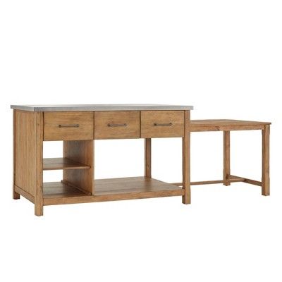 Edgar Reclaimed Wood Extended Kitchen Island Stainless Steel - Inspire Q : Target Reclaimed Kitchen Island, Extendable Kitchen Island, Reclaimed Wood Counter, Kitchen Island Dimensions, Slatted Shelves, Classic Bed, Wood Counter, Wood Kitchen, New Wall