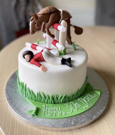 Horse Themed Cake, Show Jumping Horses, Horse Cake, Horse Birthday, Simple Birthday, Simple Birthday Cake, Theme Cake, Horse Jumping, Themed Cakes