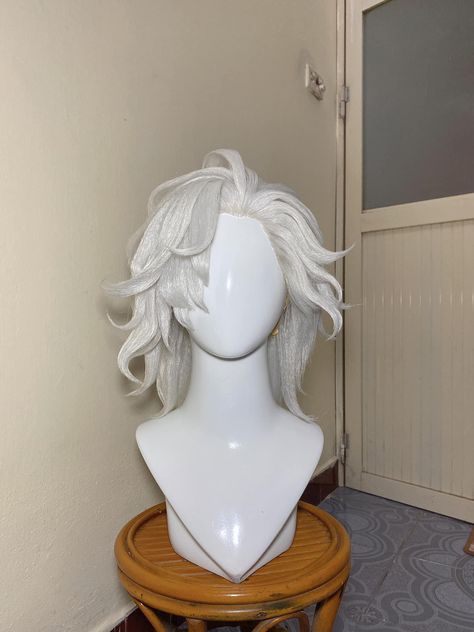 Unique Hair Drawing, Unique Character Hairstyles, Long White Hairstyles, Short Fantasy Hair, Unique Anime Hairstyles, Character Hair Ideas, Cool Wigs, Female Hair Styles, Oc Hairstyles