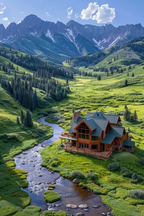 Mountain Cabins, House In The Mountains, Log Cabin Ideas, Dream Life House, Unique Trees, Beautiful Places Nature, Cabin Homes, Cabins In The Woods, Pretty House