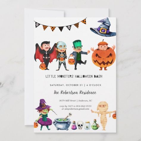 Halloween Invitations Kids, Kids Halloween Party Invitations, Halloween Party Birthday, Halloween Kids Party, Halloween Birthday Party Invitations, Halloween Themed Party, Costume Party Invitations, Kid Halloween, Kids Halloween Party