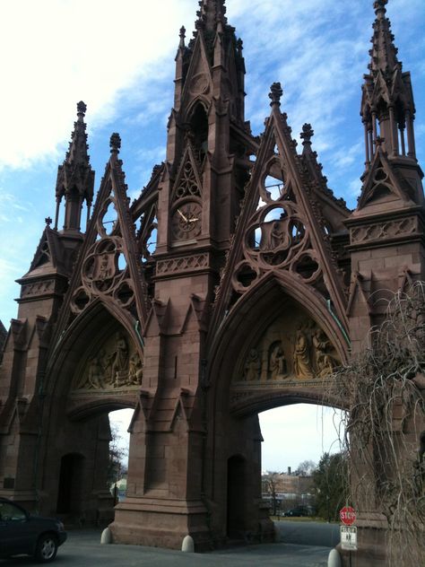 .At Greenwood Cemetery in Brooklyn Brooklyn Image, Gothic Ornament, Impressive Architecture, Greenwood Cemetery, Brooklyn Girl, Sci Fi Landscape, Green Wood, Brooklyn New York, New York State