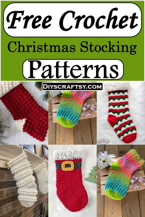 20 Creative Free Crochet Christmas Stocking Patterns - DIYs Craftsy Free Crocheted Christmas Stocking Pattern, Free Crochet Christmas Stocking, Decorations For Christmas Trees, Christmas Stocking Patterns, Crochet Christmas Ornaments Free Pattern, Stocking Pattern Free, Stocking Patterns, Traditional Christmas Stockings, Crochet Christmas Stocking Pattern