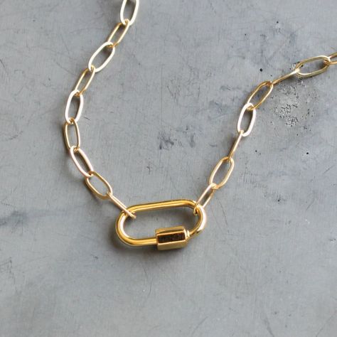 Paperclip Charm Necklace, Carabiner Charm Necklace, Charm Holder Pendant, Carabiner Necklace, Charm Holder Necklace, Pearl Lariat Necklace, Pearl Lariat, Custom Charm Necklaces, Paperclip Necklace