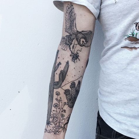 Desert Patchwork Tattoo, Desert Bird Tattoo, Desert Half Sleeve Tattoo, Desert Flash Tattoo, Desert Theme Sleeve Tattoo, Mojave Desert Tattoo, Desert Scene Tattoo Sleeve, Sonoran Desert Tattoo, Desert Inspired Tattoos