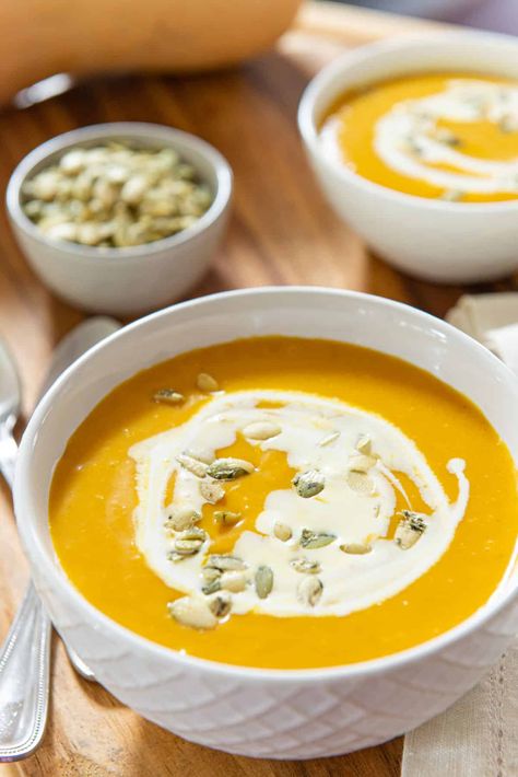 Butternut Squash Soup With Heavy Cream, Best Butternut Squash Soup, Soup Night, Vegan Butternut Squash Soup, Easy Butternut Squash, Butternut Soup, Shepards Pie, Butternut Squash Recipes Soup, Squash Soup Recipe