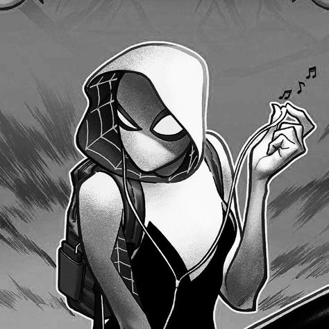 Gwen Stacy Comic, Gwen Spiderman, Black And White Spider, Black Spiderman, Spiderman Pictures, Spider Girl, Gwen Stacy, Black Spider, Spider Gwen