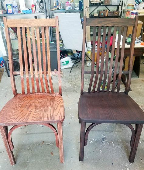 Restaining Wood Furniture, Rustic Style Furniture, Raw Wood Furniture, Restore Wood, Wood Furniture Plans, Wood Furniture Design, Wooden Chairs, Painted Chairs, Household Furniture