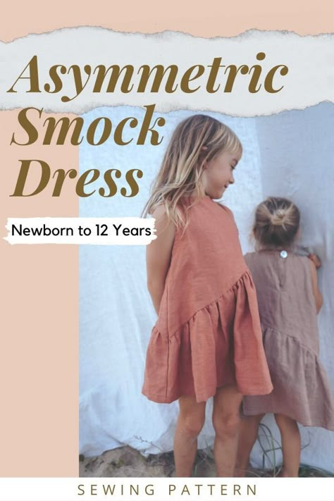 Simple Toddler Dress Pattern, Sewing For Newborns, Kid Sewing Projects Beginner, Kids Dress Sewing Pattern, Sewing Kids Clothes Patterns, Kids Clothes Sewing Patterns, Free Dress Patterns For Kids, Free Toddler Dress Pattern, Free Baby Dress Pattern