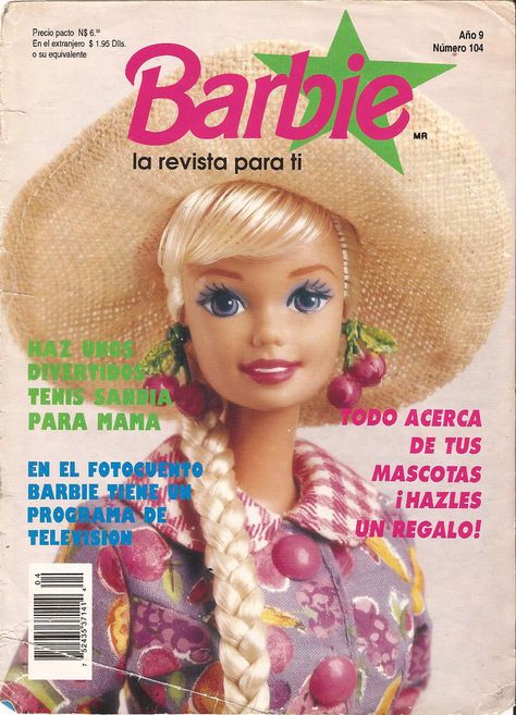 Barbie Magazine in Mexico from 90's Barbie Magazine, Barbie 80s, Collage Des Photos, Barbie 90s, Barbie Printables, Im A Barbie Girl, Cherry Earrings, Barbie Birthday, Barbie Accessories