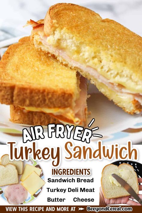 Sandwich Melt, Turkey Sandwich Recipes, Fried Sandwich, Turkey Cheese Sandwich, Deli Meat Recipes, Toasted Turkey, Sandwich Melts, Deli Turkey Recipes, Hot Turkey Sandwiches